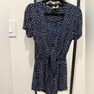 Navy Polka Dot Women's Romper